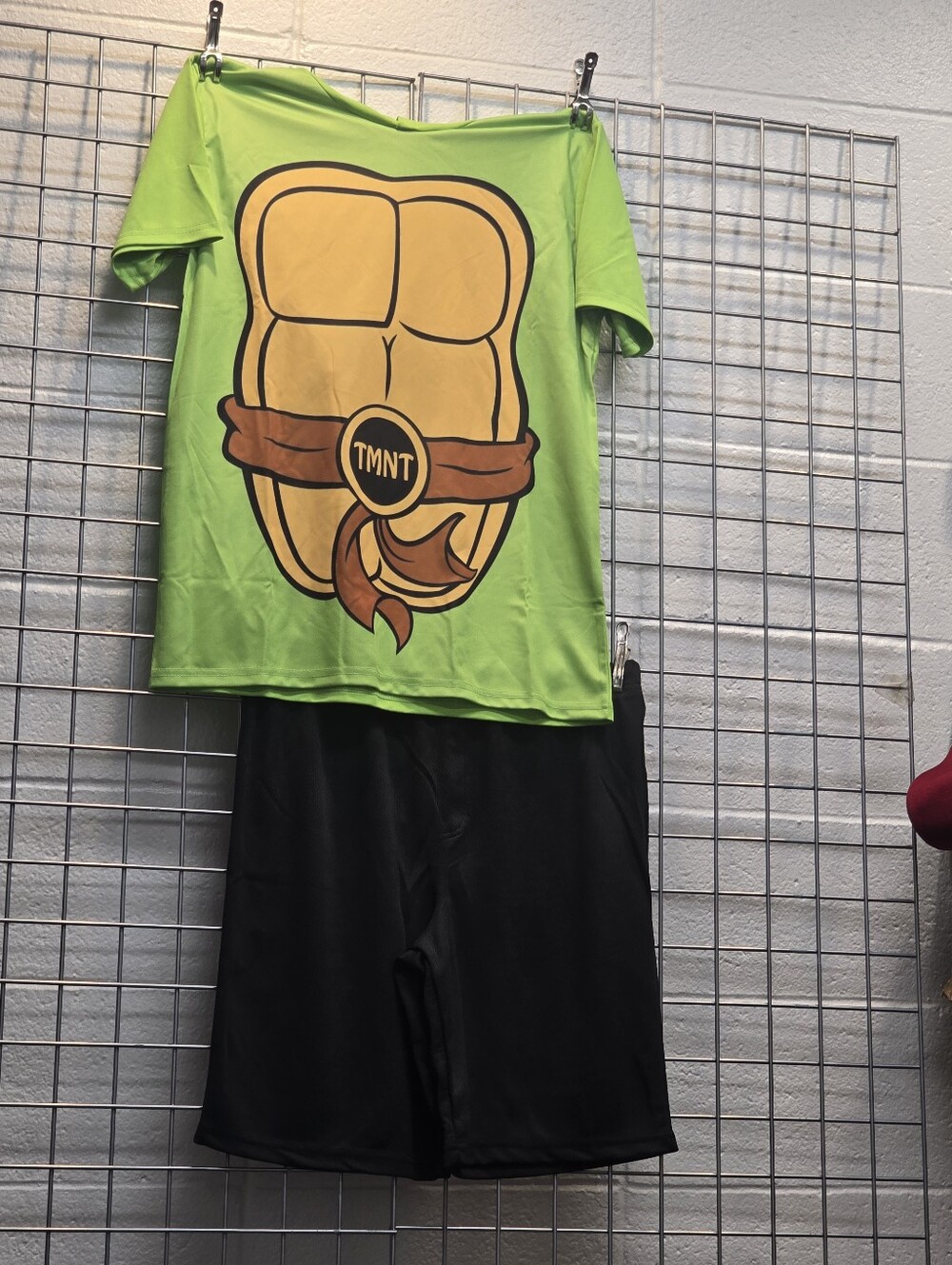 Nickelodeon TMNT Lime Green Shell Tee with Black Shorts